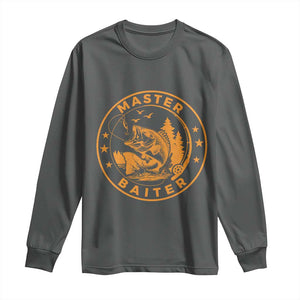 Master Baiter Long Sleeve Shirt Retro Bass Fishing Funny Fisher Fish Fisherman TS10 Dark Heather Print Your Wear
