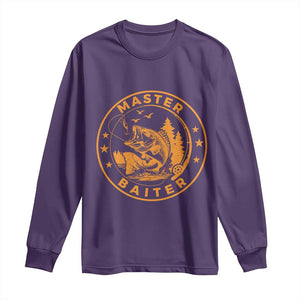 Master Baiter Long Sleeve Shirt Retro Bass Fishing Funny Fisher Fish Fisherman TS10 Purple Print Your Wear