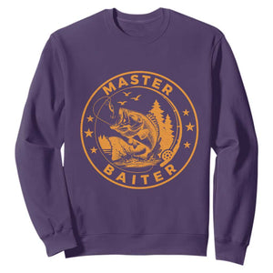 Master Baiter Sweatshirt Retro Bass Fishing Funny Fisher Fish Fisherman TS10 Purple Print Your Wear