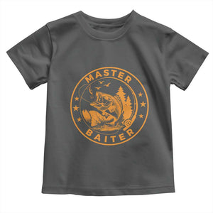 Master Baiter Toddler T Shirt Retro Bass Fishing Funny Fisher Fish Fisherman TS10 Dark Heather Print Your Wear
