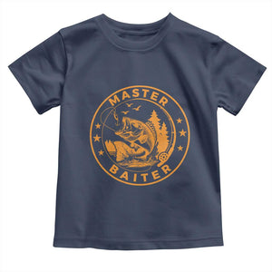 Master Baiter Toddler T Shirt Retro Bass Fishing Funny Fisher Fish Fisherman TS10 Navy Print Your Wear
