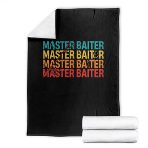 Master Baiter Throw Blanket Retro Bass Fishing Funny Fish Fisherman TS10 Black Print Your Wear