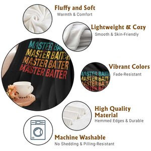Master Baiter Throw Blanket Retro Bass Fishing Funny Fish Fisherman TS10 Print Your Wear