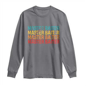 Master Baiter Long Sleeve Shirt Retro Bass Fishing Funny Fish Fisherman TS10 Charcoal Print Your Wear