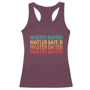 Master Baiter Racerback Tank Top Retro Bass Fishing Funny Fish Fisherman TS10 Maroon Print Your Wear