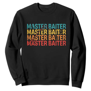 Master Baiter Sweatshirt Retro Bass Fishing Funny Fish Fisherman TS10 Black Print Your Wear