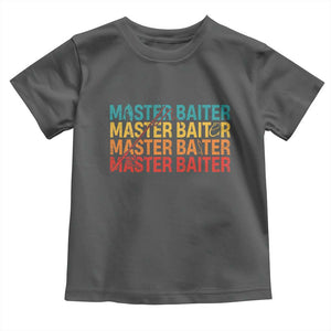Master Baiter Toddler T Shirt Retro Bass Fishing Funny Fish Fisherman TS10 Dark Heather Print Your Wear