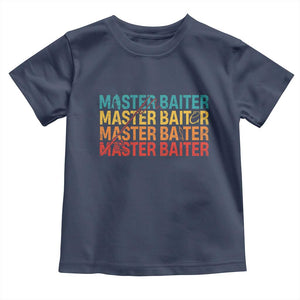 Master Baiter Toddler T Shirt Retro Bass Fishing Funny Fish Fisherman TS10 Navy Print Your Wear