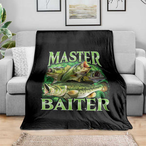 Master Baiter Throw Blanket Funny Bass Fishing Fisher Bootleg Graphic TS10 Print Your Wear