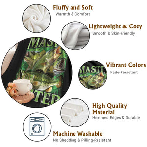 Master Baiter Throw Blanket Funny Bass Fishing Fisher Bootleg Graphic TS10 Print Your Wear