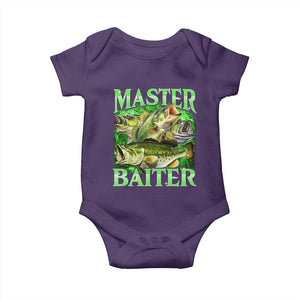 Master Baiter Baby Onesie Funny Bass Fishing Fisher Bootleg Graphic TS10 Purple Print Your Wear
