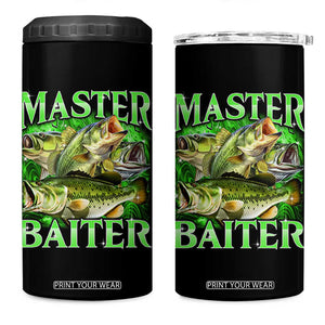 Master Baiter 4 in 1 Can Cooler Tumbler Funny Bass Fishing Fisher Bootleg Graphic TS10 One Size: 16 oz Black Print Your Wear