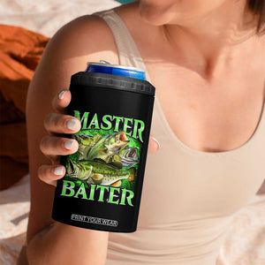 Master Baiter 4 in 1 Can Cooler Tumbler Funny Bass Fishing Fisher Bootleg Graphic TS10 Print Your Wear