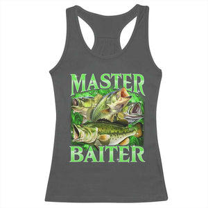 Master Baiter Racerback Tank Top Funny Bass Fishing Fisher Bootleg Graphic TS10 Dark Heather Print Your Wear