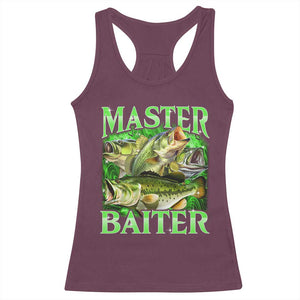 Master Baiter Racerback Tank Top Funny Bass Fishing Fisher Bootleg Graphic TS10 Maroon Print Your Wear