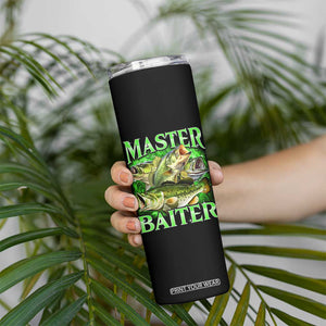 Master Baiter Skinny Tumbler Funny Bass Fishing Fisher Bootleg Graphic TS10 Print Your Wear