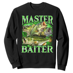 Master Baiter Sweatshirt Funny Bass Fishing Fisher Bootleg Graphic TS10 Black Print Your Wear