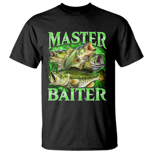 Master Baiter T Shirt Funny Bass Fishing Fisher Bootleg Graphic TS10 Black Print Your Wear