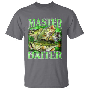 Master Baiter T Shirt Funny Bass Fishing Fisher Bootleg Graphic TS10 Charcoal Print Your Wear