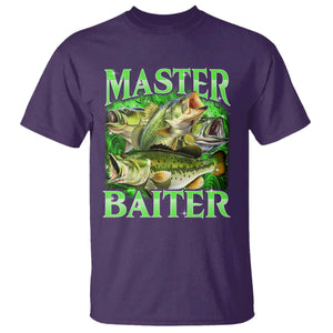 Master Baiter T Shirt Funny Bass Fishing Fisher Bootleg Graphic TS10 Purple Print Your Wear