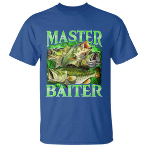 Master Baiter T Shirt Funny Bass Fishing Fisher Bootleg Graphic TS10 Royal Blue Print Your Wear