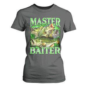 Master Baiter T Shirt For Women Funny Bass Fishing Fisher Bootleg Graphic TS10 Dark Heather Print Your Wear