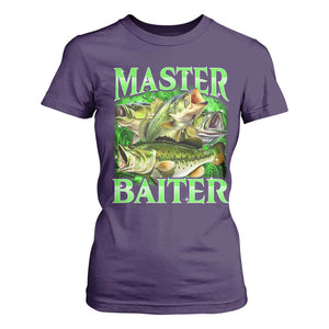 Master Baiter T Shirt For Women Funny Bass Fishing Fisher Bootleg Graphic TS10 Purple Print Your Wear