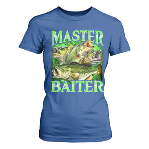 Master Baiter T Shirt For Women Funny Bass Fishing Fisher Bootleg Graphic TS10 Royal Blue Print Your Wear