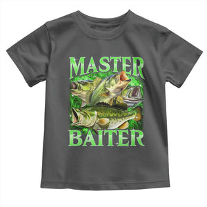 Master Baiter Toddler T Shirt Funny Bass Fishing Fisher Bootleg Graphic TS10 Dark Heather Print Your Wear