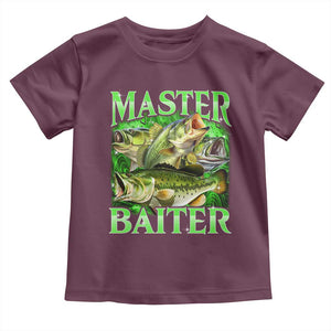 Master Baiter Toddler T Shirt Funny Bass Fishing Fisher Bootleg Graphic TS10 Maroon Print Your Wear