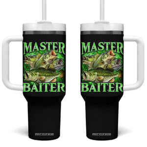 Master Baiter Tumbler With Handle Funny Bass Fishing Fisher Bootleg Graphic TS10 One Size: 40 oz Black Print Your Wear