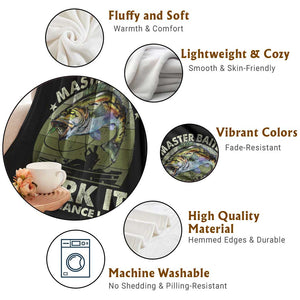 Retro Master Baiter Throw Blanket Funny Bass Fishing Fisher TS10 Print Your Wear