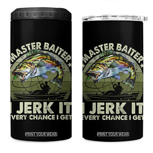 Retro Master Baiter 4 in 1 Can Cooler Tumbler Funny Bass Fishing Fisher TS10 One Size: 16 oz Black Print Your Wear