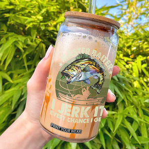 Retro Master Baiter Glass Can Funny Bass Fishing Fisher TS10 Black Print Your Wear