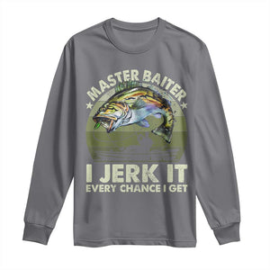 Retro Master Baiter Long Sleeve Shirt Funny Bass Fishing Fisher TS10 Charcoal Print Your Wear