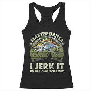 Retro Master Baiter Racerback Tank Top Funny Bass Fishing Fisher TS10 Black Print Your Wear
