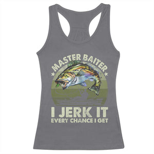 Retro Master Baiter Racerback Tank Top Funny Bass Fishing Fisher TS10 Charcoal Print Your Wear