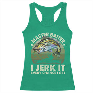 Retro Master Baiter Racerback Tank Top Funny Bass Fishing Fisher TS10 Irish Green Print Your Wear