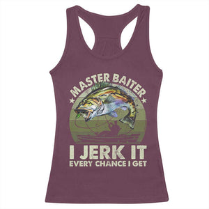 Retro Master Baiter Racerback Tank Top Funny Bass Fishing Fisher TS10 Maroon Print Your Wear