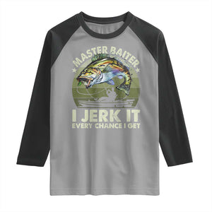 Retro Master Baiter Raglan Shirt Funny Bass Fishing Fisher TS10 Sport Gray Black Print Your Wear
