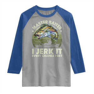 Retro Master Baiter Raglan Shirt Funny Bass Fishing Fisher TS10 Sport Gray Royal Print Your Wear