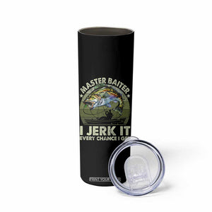 Retro Master Baiter Skinny Tumbler Funny Bass Fishing Fisher TS10 Print Your Wear