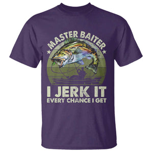 Retro Master Baiter T Shirt - Funny Bass Fishing Fisher Humor Angler Tee TS10 Purple Print Your Wear