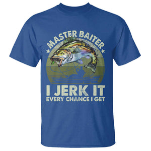 Retro Master Baiter T Shirt - Funny Bass Fishing Fisher Humor Angler Tee TS10 Royal Blue Print Your Wear