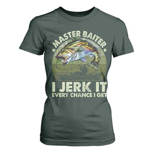 Retro Master Baiter T Shirt For Women Funny Bass Fishing Fisher TS10 Dark Forest Green Print Your Wear
