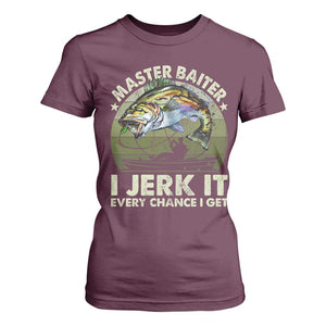 Retro Master Baiter T Shirt For Women Funny Bass Fishing Fisher TS10 Maroon Print Your Wear