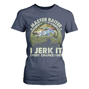 Retro Master Baiter T Shirt For Women Funny Bass Fishing Fisher TS10 Navy Print Your Wear