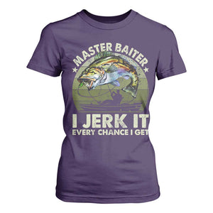 Retro Master Baiter T Shirt For Women Funny Bass Fishing Fisher TS10 Purple Print Your Wear