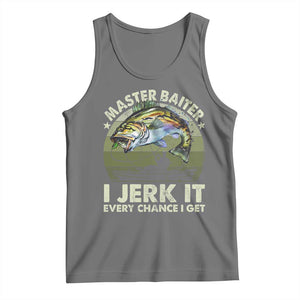 Retro Master Baiter Tank Top Funny Bass Fishing Fisher TS10 Black Heather Print Your Wear