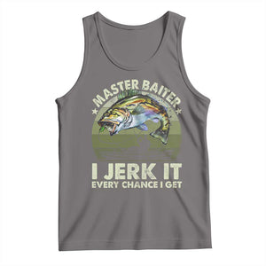 Retro Master Baiter Tank Top Funny Bass Fishing Fisher TS10 Deep Heather Print Your Wear
